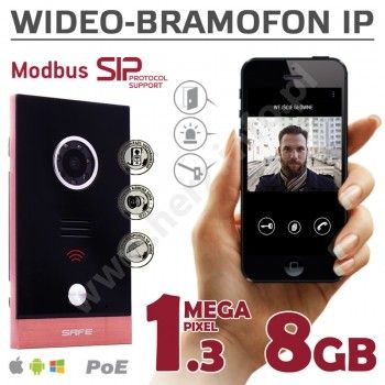 Wideodomofon IP SAFE G06MP na iOS, Android, Windows (SIP,ModBus,ONVIF, PoE)